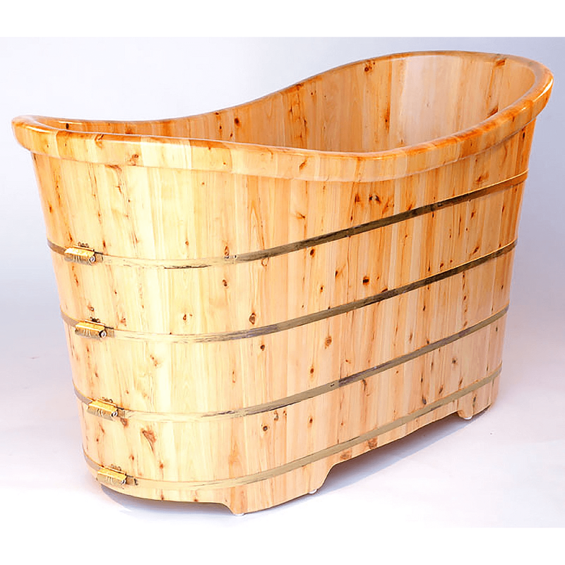 wooden bathtub