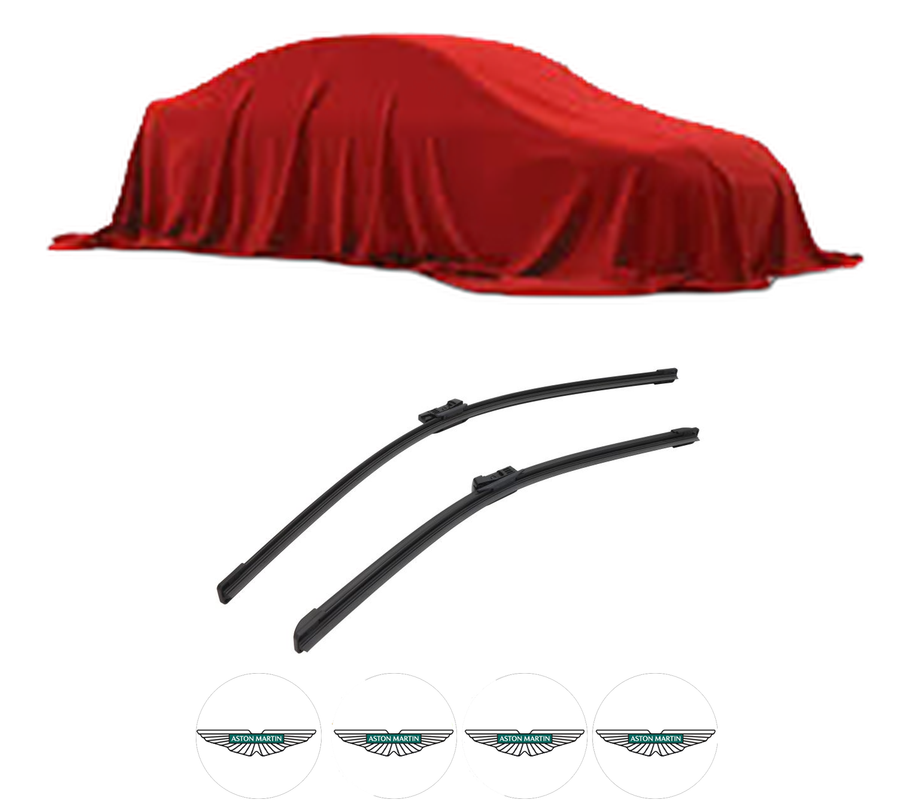 Set stergatoare auto ASTON MARTIN DBS Vantage din 2007, pentru parbriz auto, 2 bucati, Bosch Aerotwin, din cauciuc siliconat rezistent, 4 Stickere Auto ASTON MARTIN
