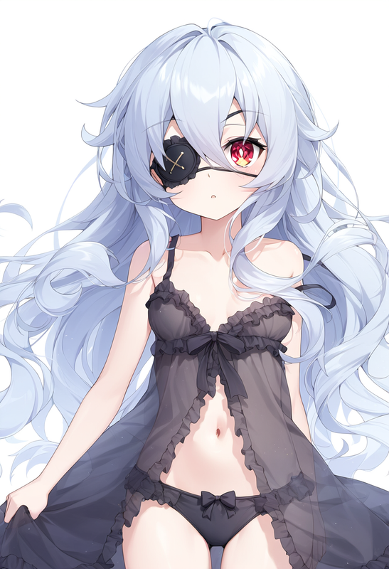 1girl, yoshino (date a live), loli, Child, {{black babydoll}}, {{{{silver hair}} s-2364656044