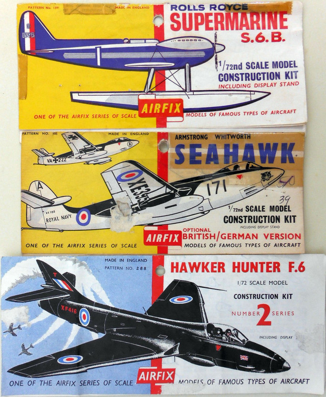 Airfix T2 Headers Supermarine S.6.B. - Seahawk - Hawker Hunter F.6