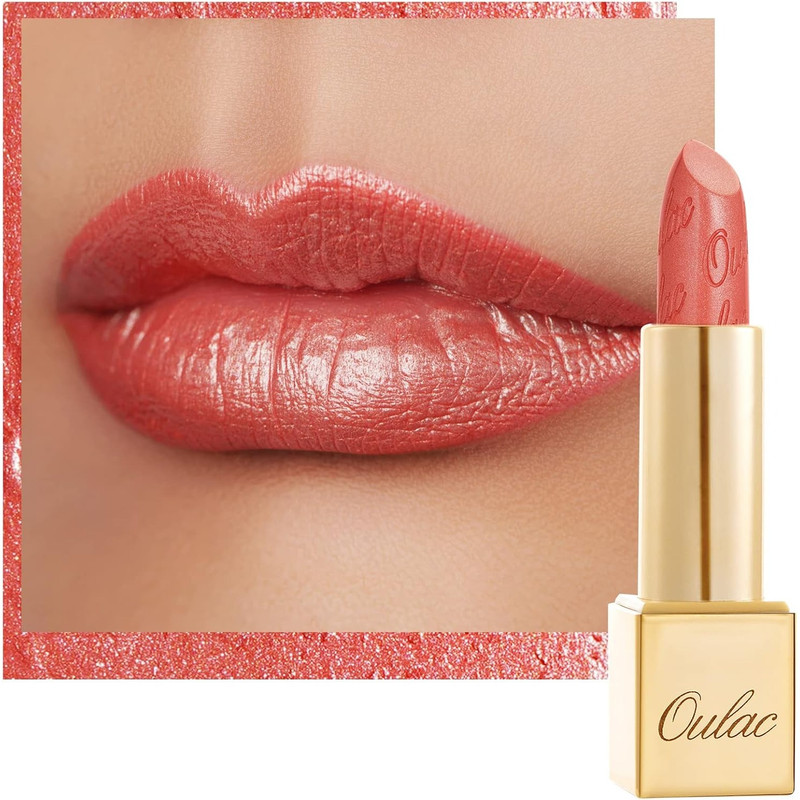 Metallic Shine Lipstick Coral 3D 