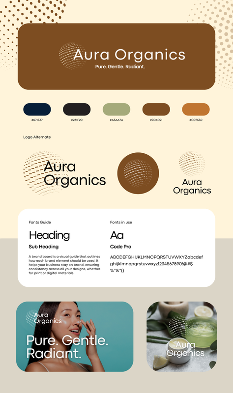 Corporate Brand Board Aura Organics