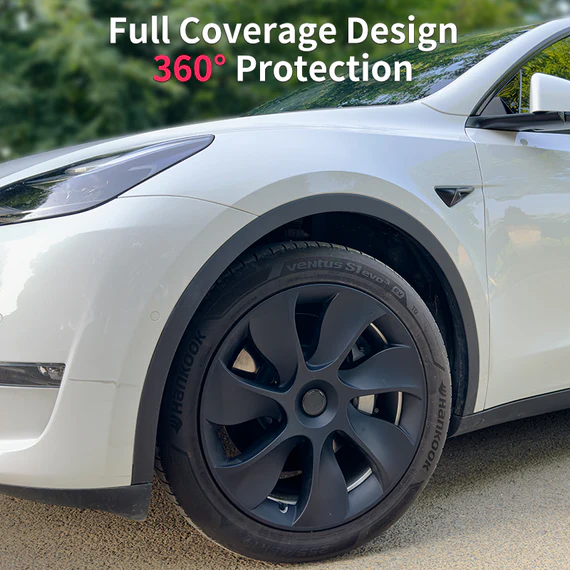 Close-up of Tesla Model Y wheel cover