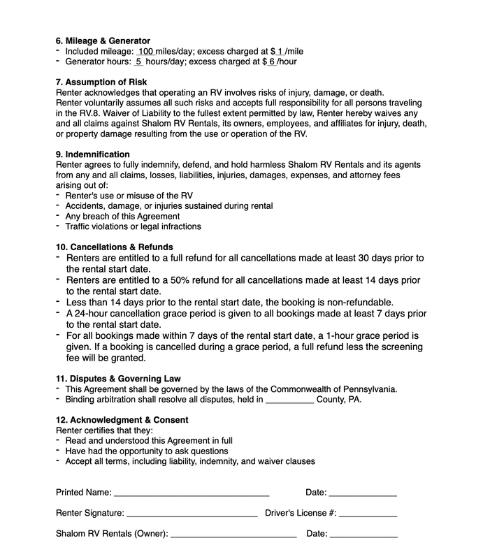 Rental Agreement Page 2