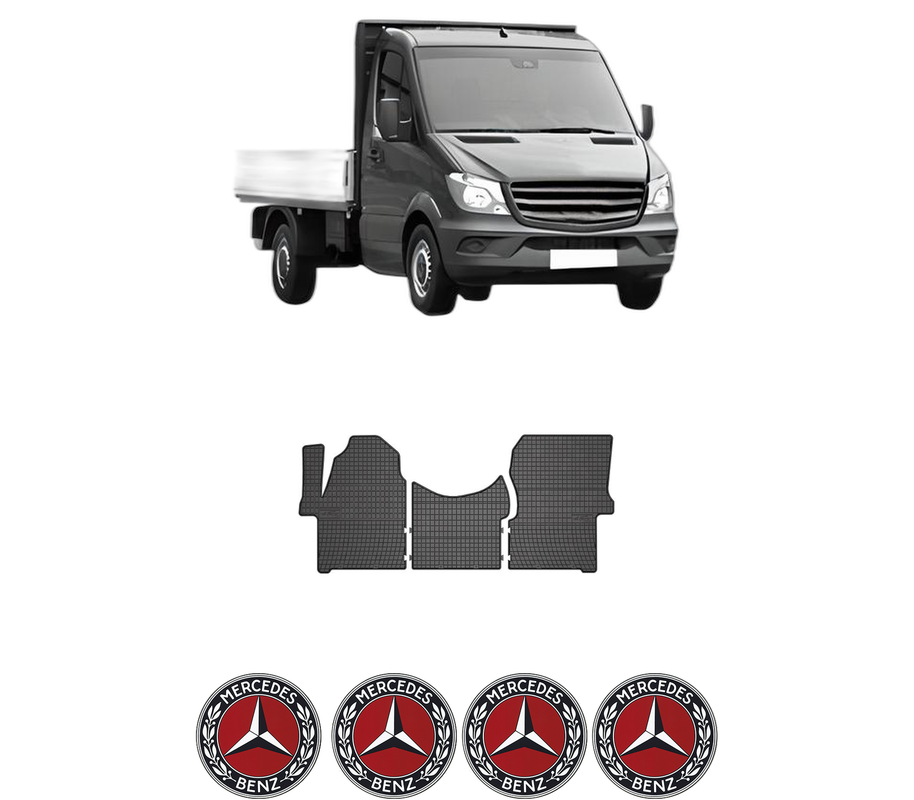 Set covorase presuri MERCEDES-BENZ SPRINTER 4,6-t Platform/Chassis (B906) din 2006-2018, auto, din cauciuc thermoplastic, 4 Stickere auto cu MERCEDES-BENZ