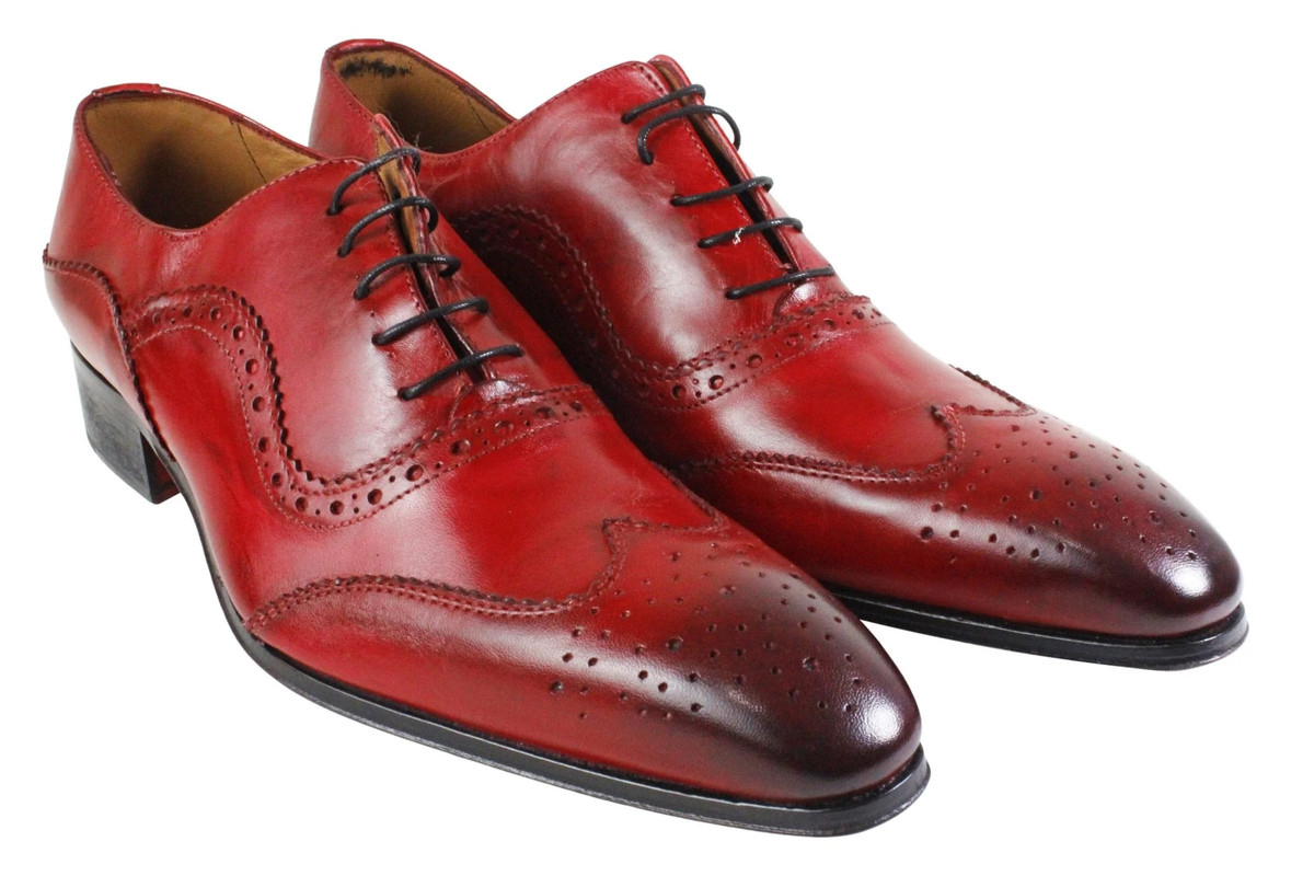 Baki Red Oxford Mens Italian Leather Shoes | eBay