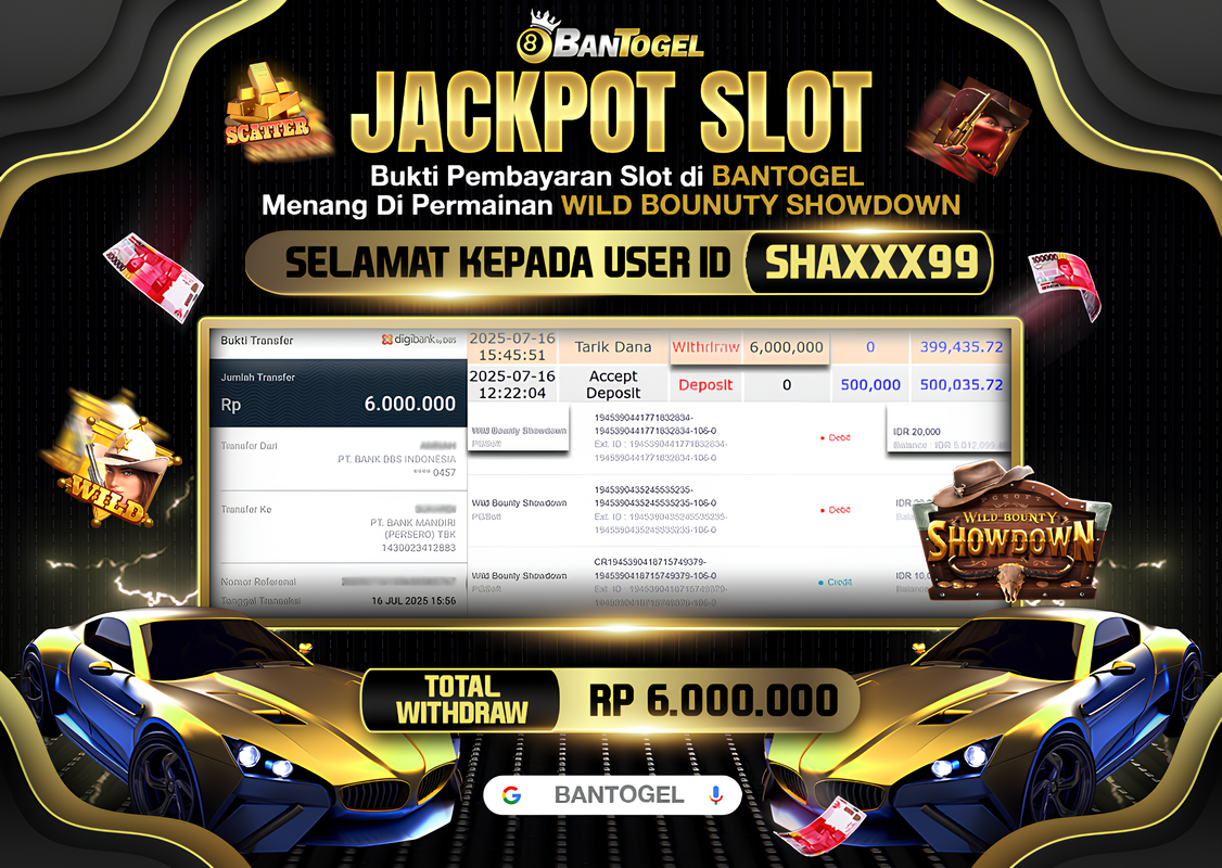 BUKTI JACKPOT LUNAS BANTOGEL