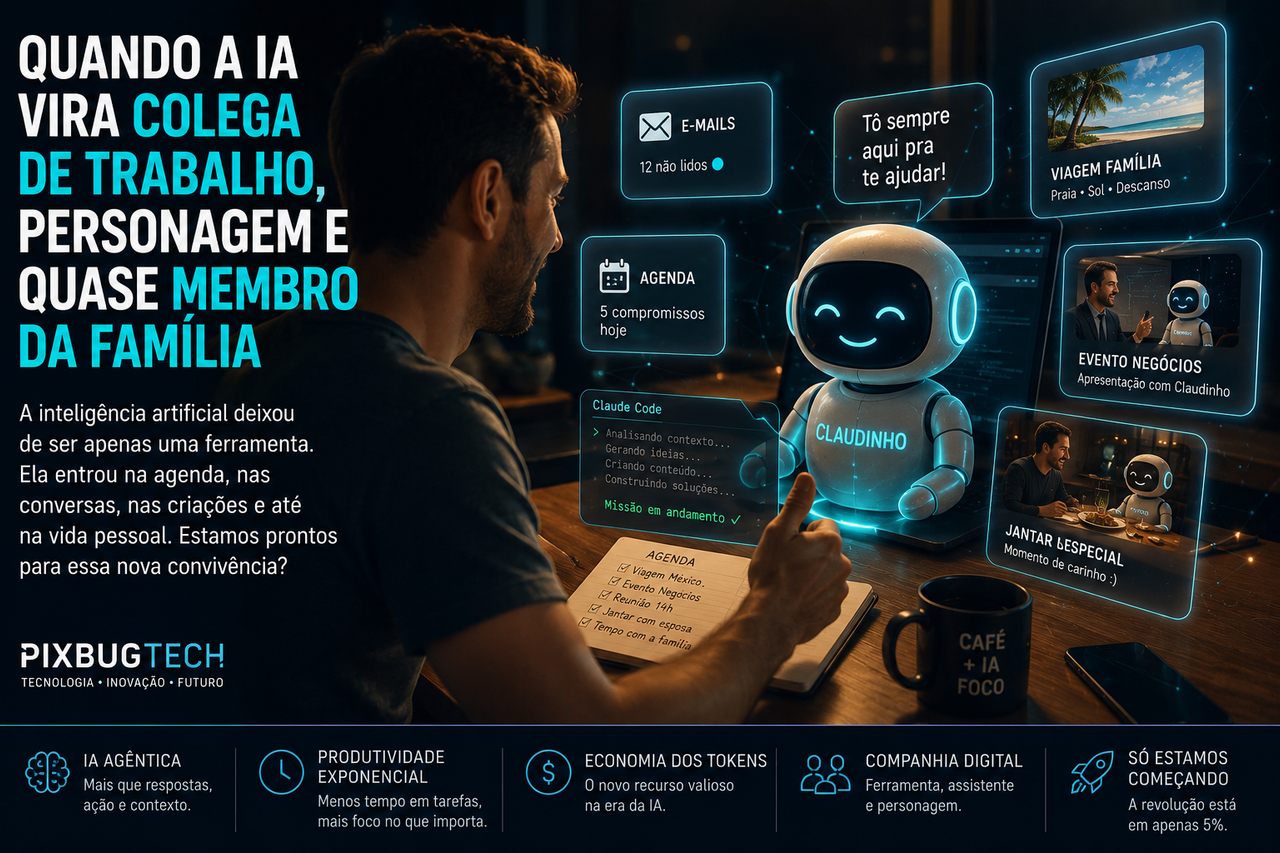 Quando a IA vira colega de trabalho, personagem e quase membro da família