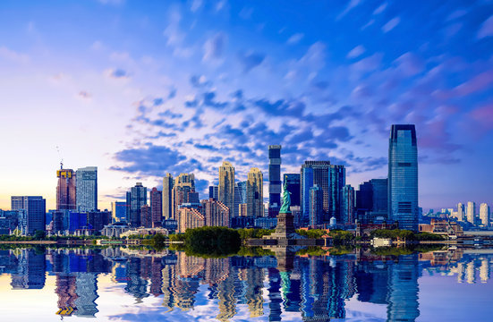 Business growth and skyline
