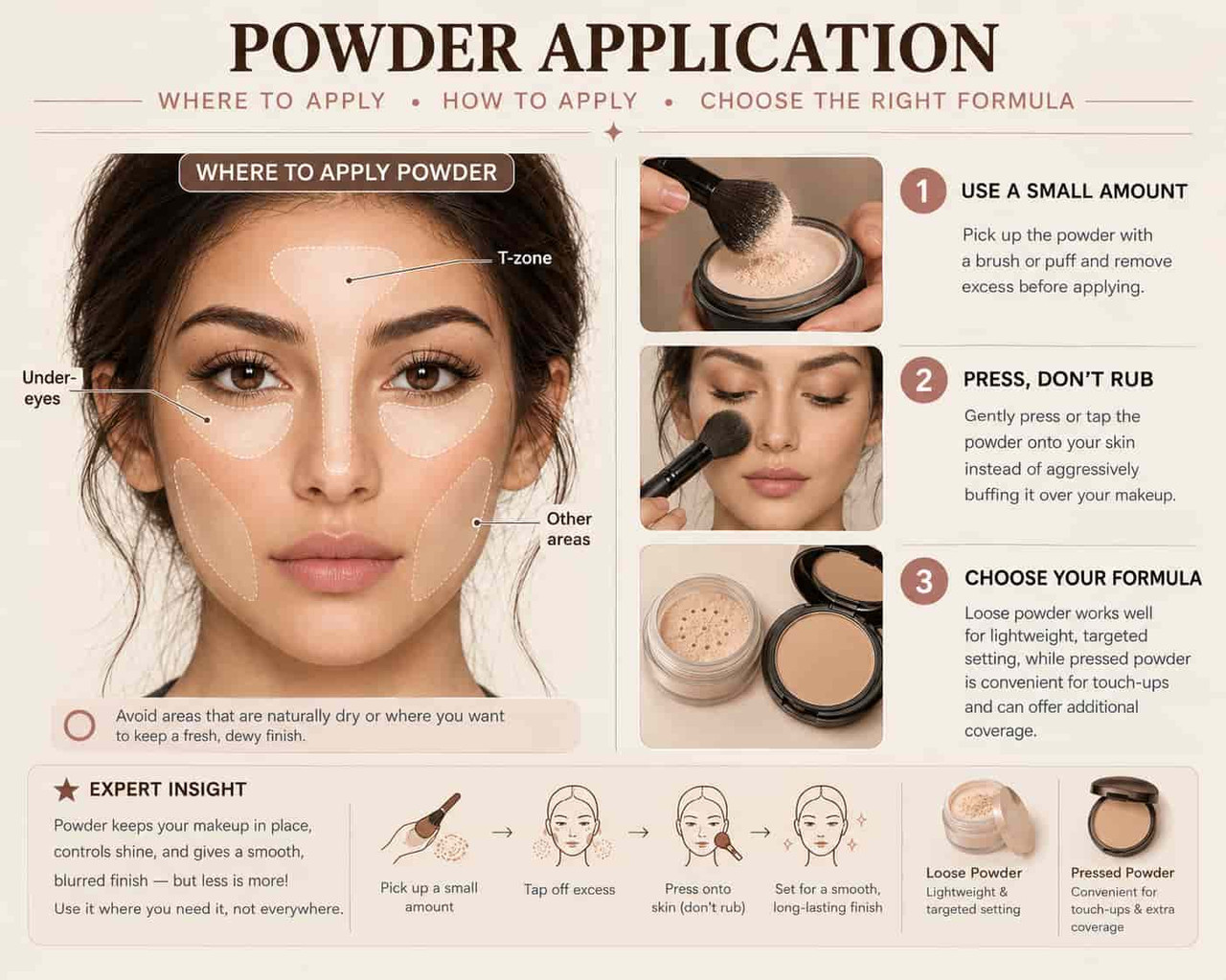 how to apply powder as a beginner with placement and blending guidance