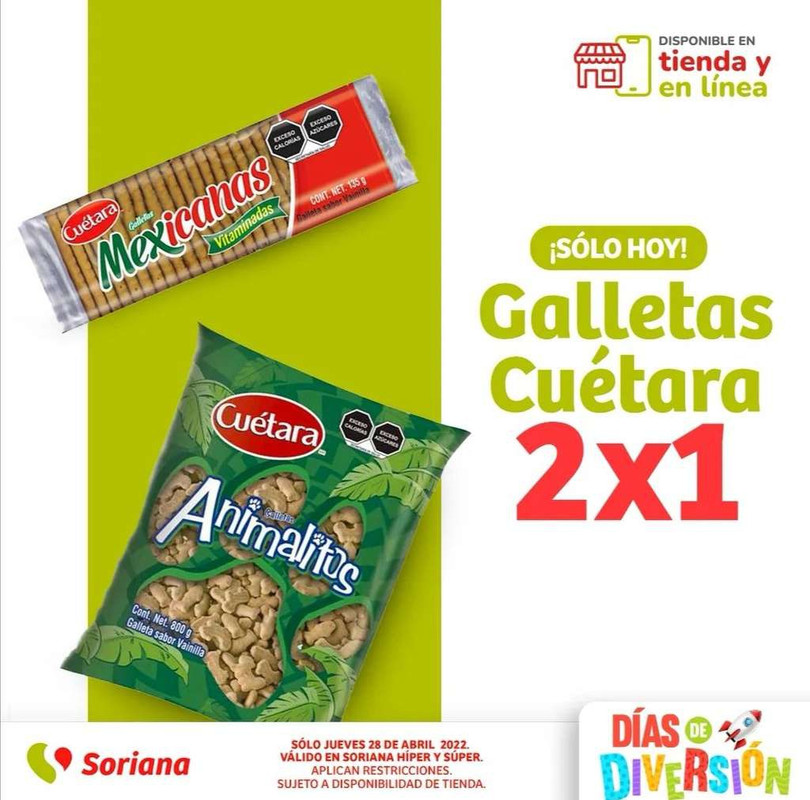 Soriana Híper y Súper: 2 x 1 en galletas Cuétara 