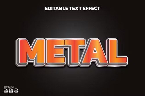 Metal editable text effect - 9YRLZZU
