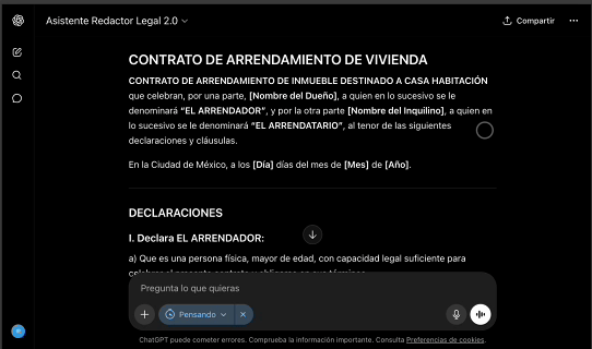 Vista rápida de la extensión del documento generado por el sistema