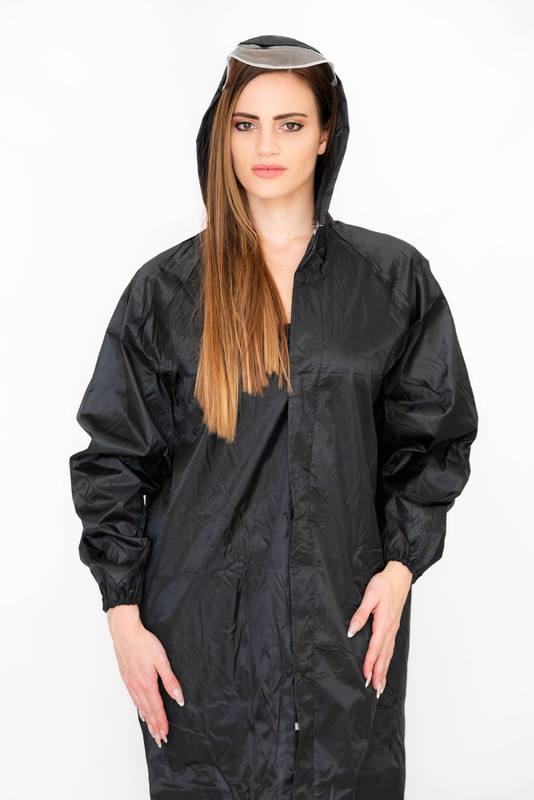 Senza-Heavy-duty-Raincoat-with-Hood-and-Drawstring-For-Men-Women-With-Transparent-Brim-black-3