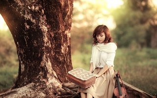 Thơ hoạ Nguyễn Thành Sáng & Tam Muội (2126) Asian-girl-violin-music-sunset-1920x1200