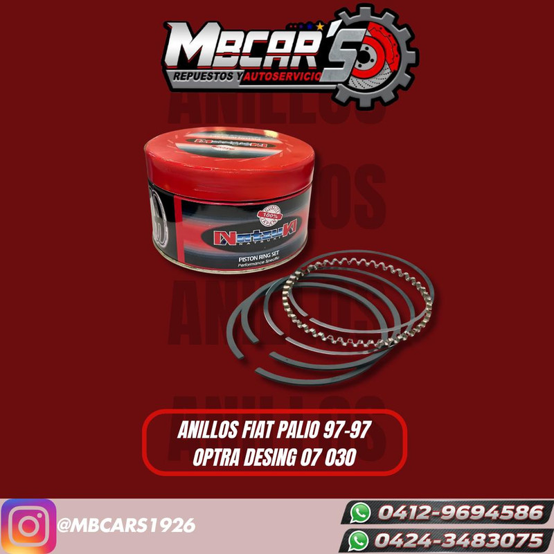 ANILLOS FIAT PALIO 97-07 OPTRA DESING 07-13 0.30