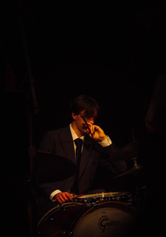 Ramsey Isaacs behind the drums