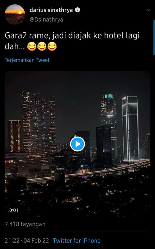 Tanggapan Darius setelah tahu cuitannya soal hotel viral