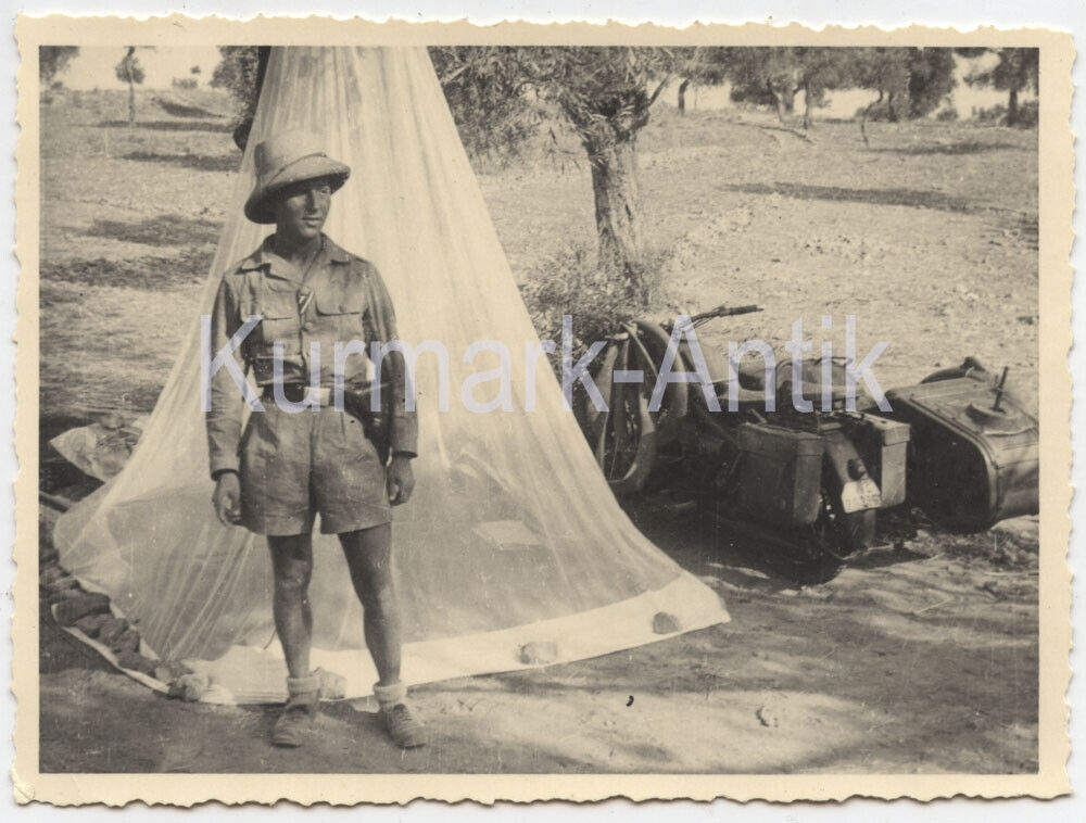 Foto Wehrmacht DAK Afrika Motorrad Krad Süd front Einsatz