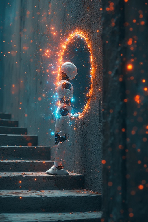 An-android-half-emerges-from-t-1