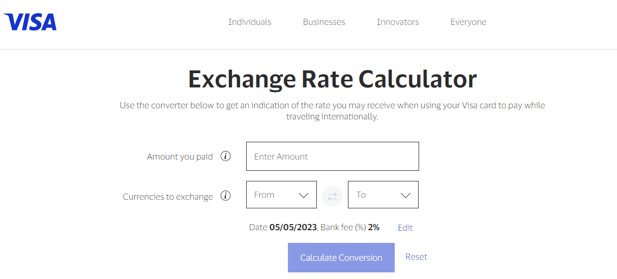 VISA -Exchange Rate Calculator - Moneda y dinero en Argentina: cambio Dólares o Euros a Pesos - Foro Argentina y Chile