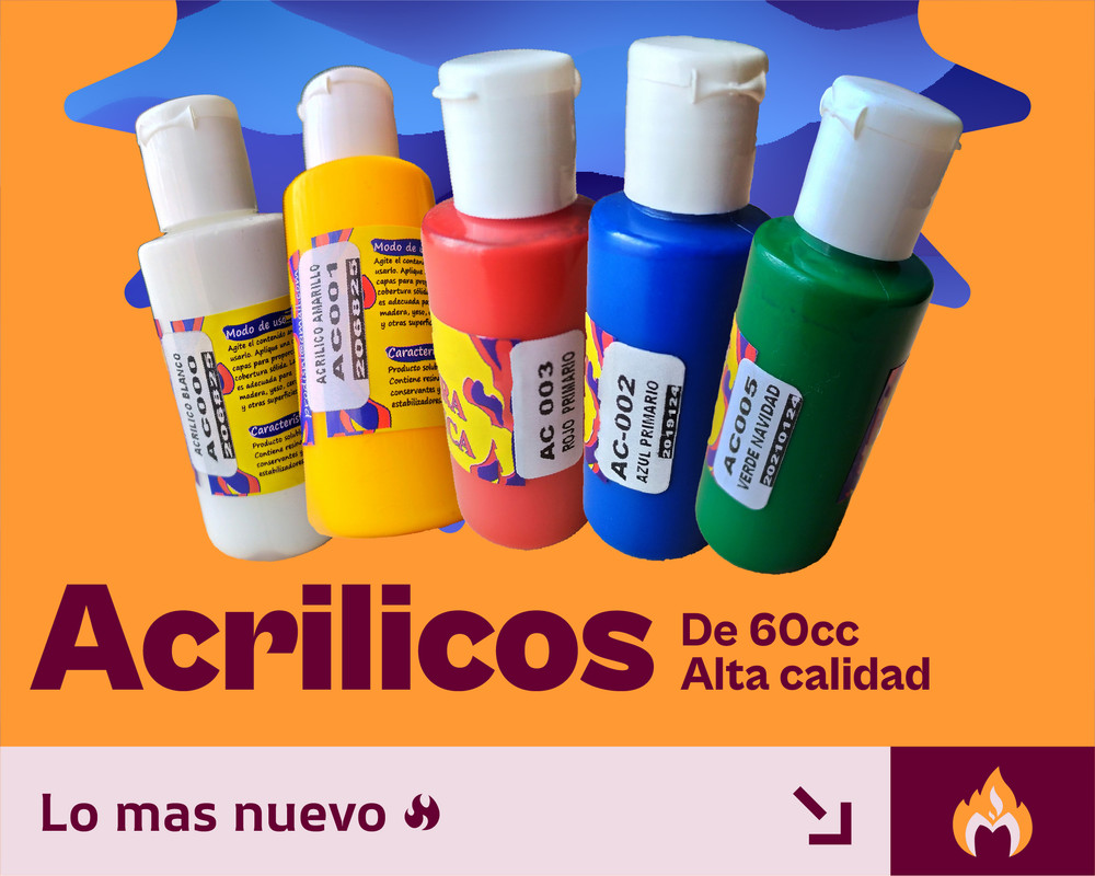 6 Pintura Acrílica de 60ml para Manualidades y artes plásticas