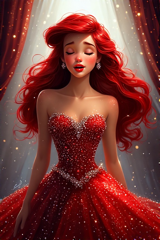Disney-style-Ariel-singing-on-9