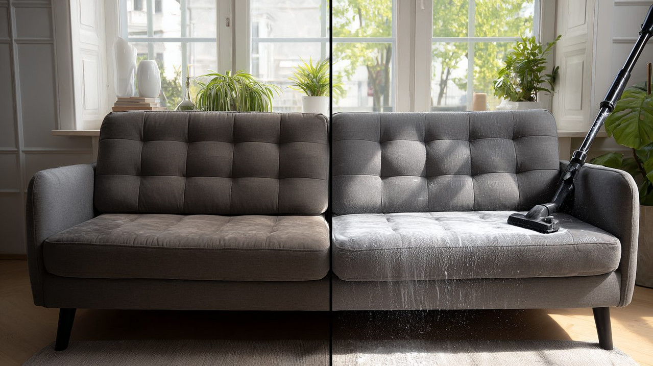 Сравнение сухой и влажной чистки дивана
