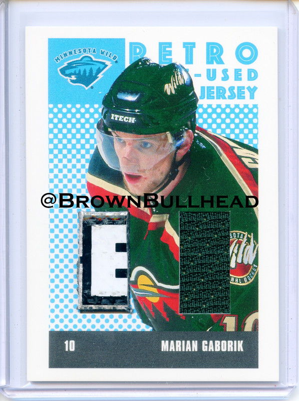 2002 03 ITG Parkhurst Retro Stick Jersey RSJ 24 Marian Gaborik Minnesota Wild COPY 9A