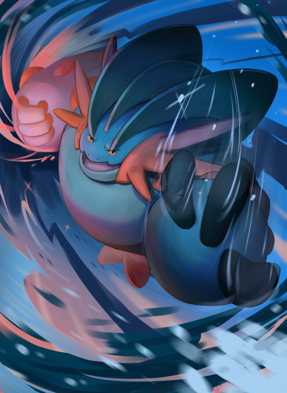 swampert-and-mega-swampert-pokemon-drawn
