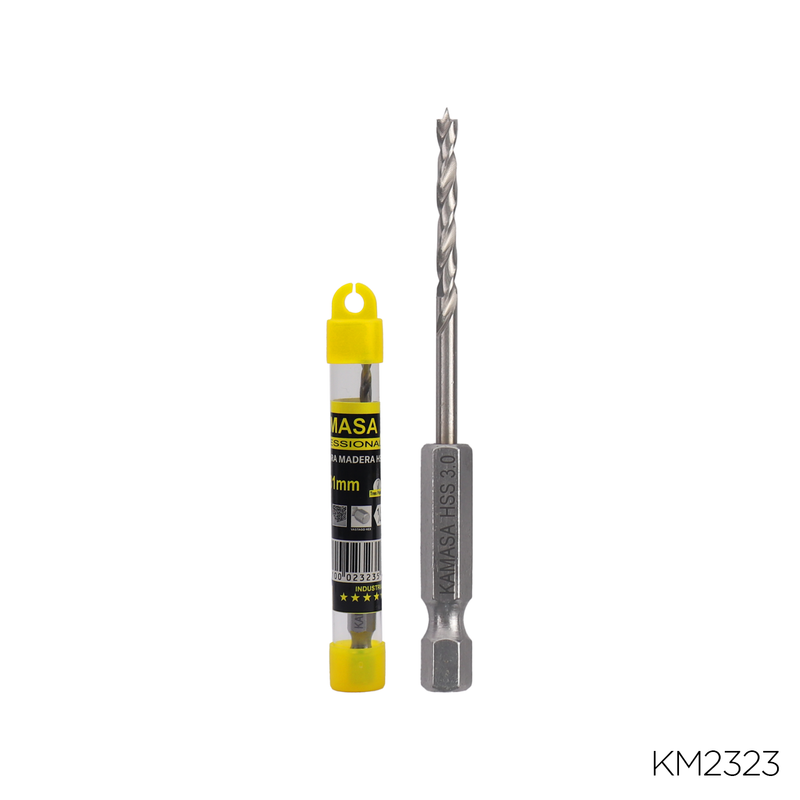 BROCA PARA MADERA HSS CON VASTAGO HEX 1/4" X 3mm KAMASA