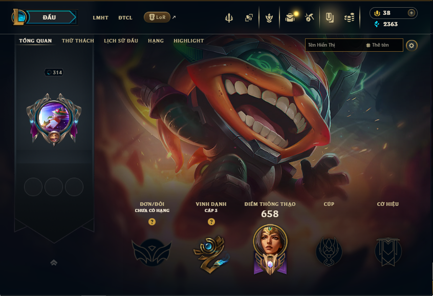 Acc LMHT # - Không Khung