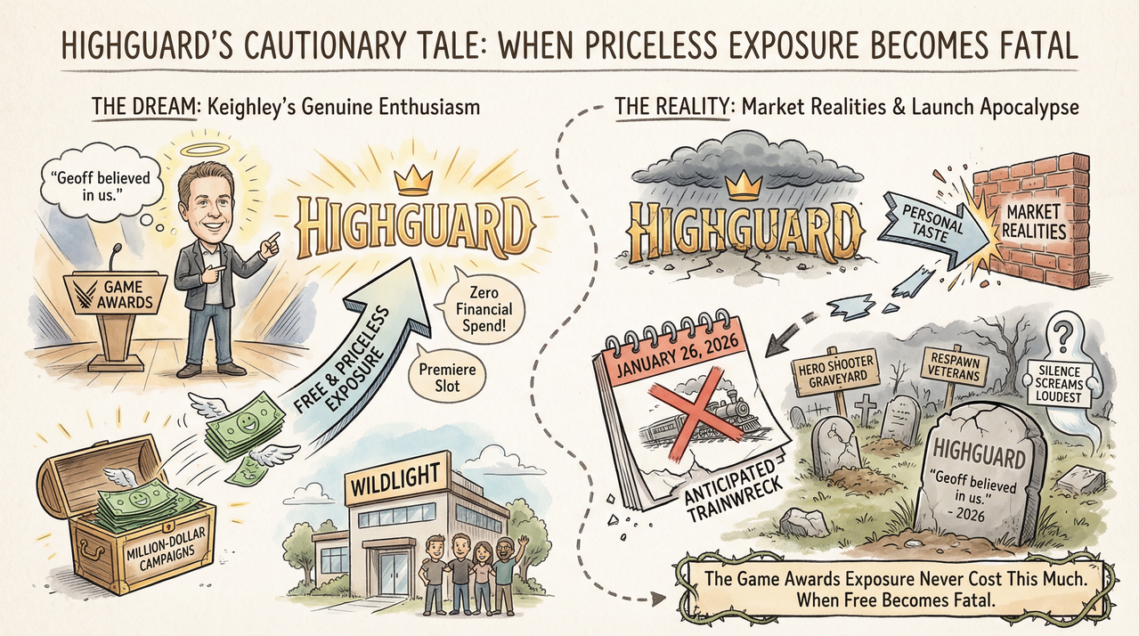 Highguard's Game Awards Disaster: Free Final Slot Backfires Spectacularly 1 Gaming award stage with controversial game reveal trailer playing