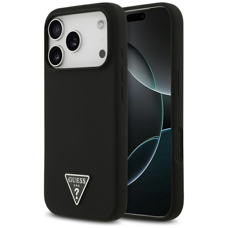 Husa pentru Apple iPhone 17 Pro Max, Guess, Silicone Triangle Logo MagSafe, Incarcare wireless, Interior din microfibra, Verde imgi 371 2532451