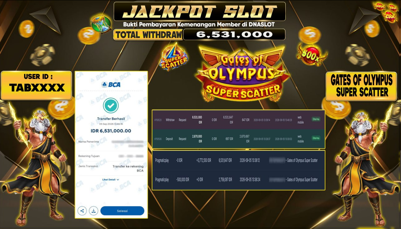 JACKPOT SLOT GATES OF OLYMPUS SUPER SCATTER  05 SEPTEMBER 2026