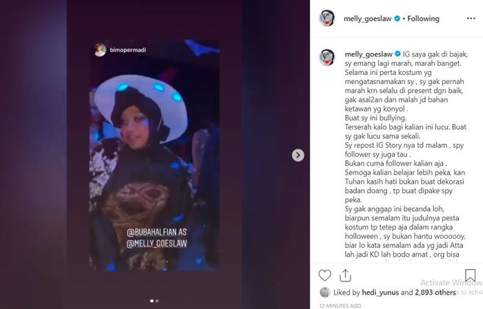 Bubah Alfian menyerupai Melly Goeslaw