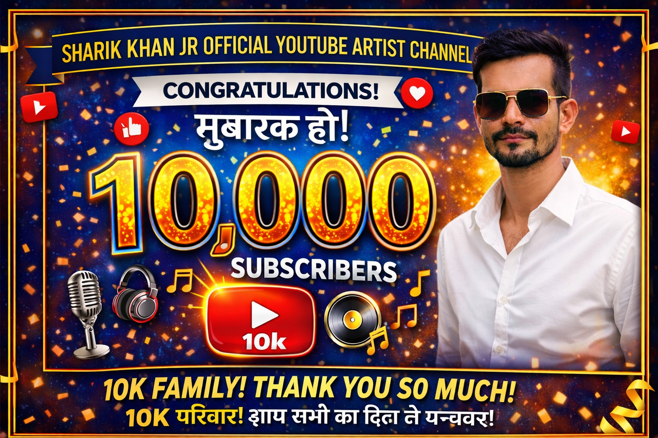 Sharik Khan Jr celebrating 10K subscribers on official YouTube artist channel