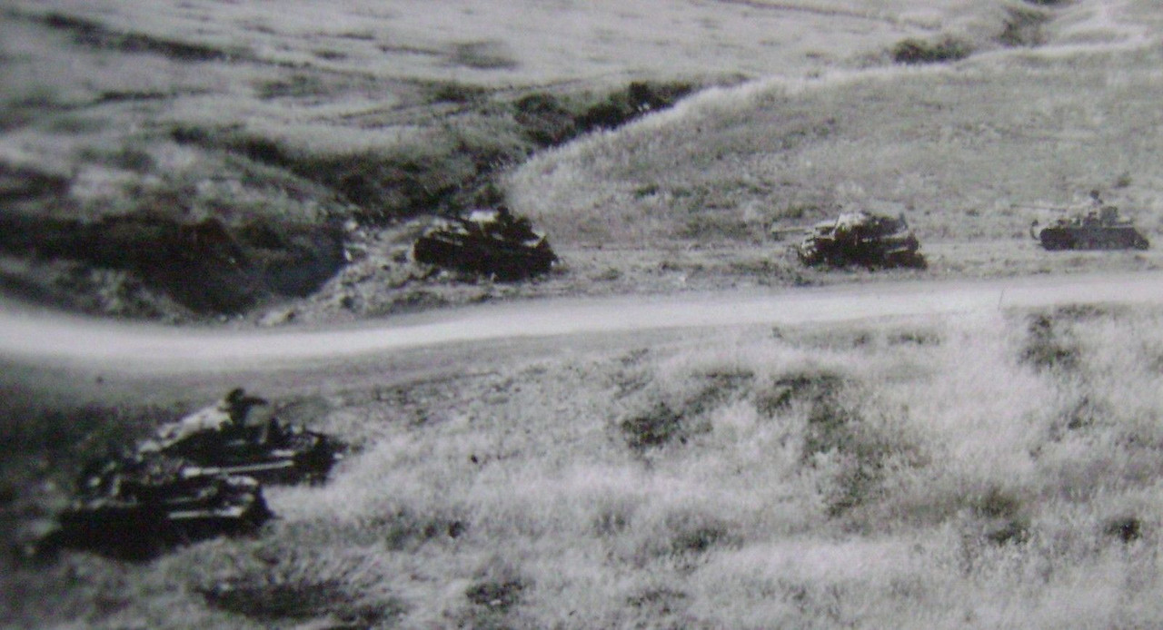 6 zerstörte Panzer IV in Afrika  Luftbilder, Afr