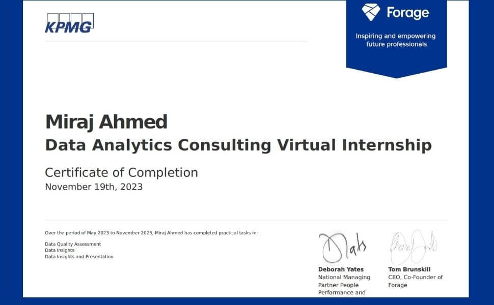 KPMG Certificate KPMG Certificate