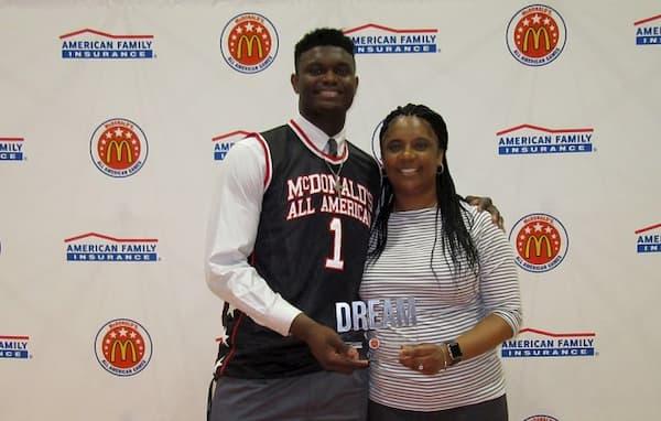 Zion with his mother