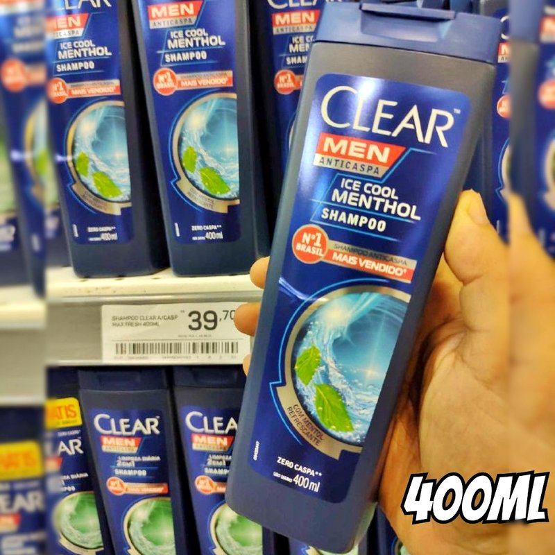 Clear Shampoo Men Anticaspa Ice Cool Menthol 400Ml