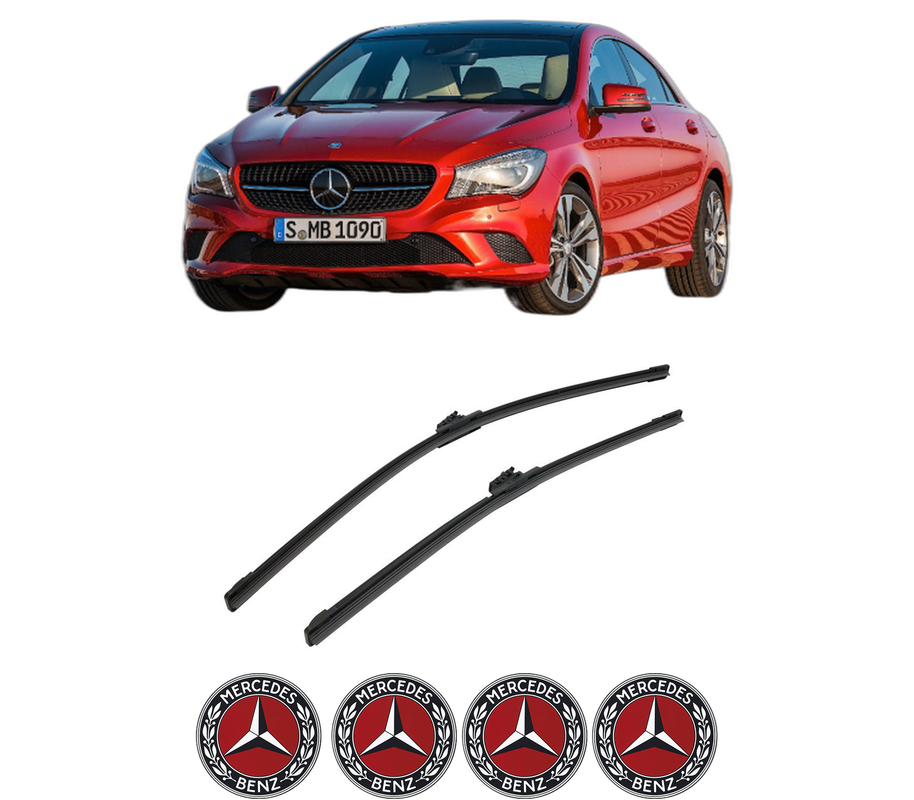 Set stergatoare auto MERCEDES-BENZ CLA Coupe (C117) din 2013-2019, pentru parbriz auto, 2 bucati, Bosch Aerotwin, din cauciuc siliconat rezistent, 4 Stickere Auto MERCEDES-BENZ
