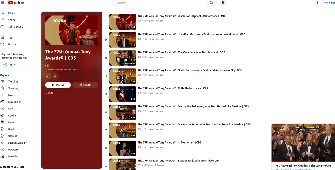 The 77th Annual TONY Awards Performances