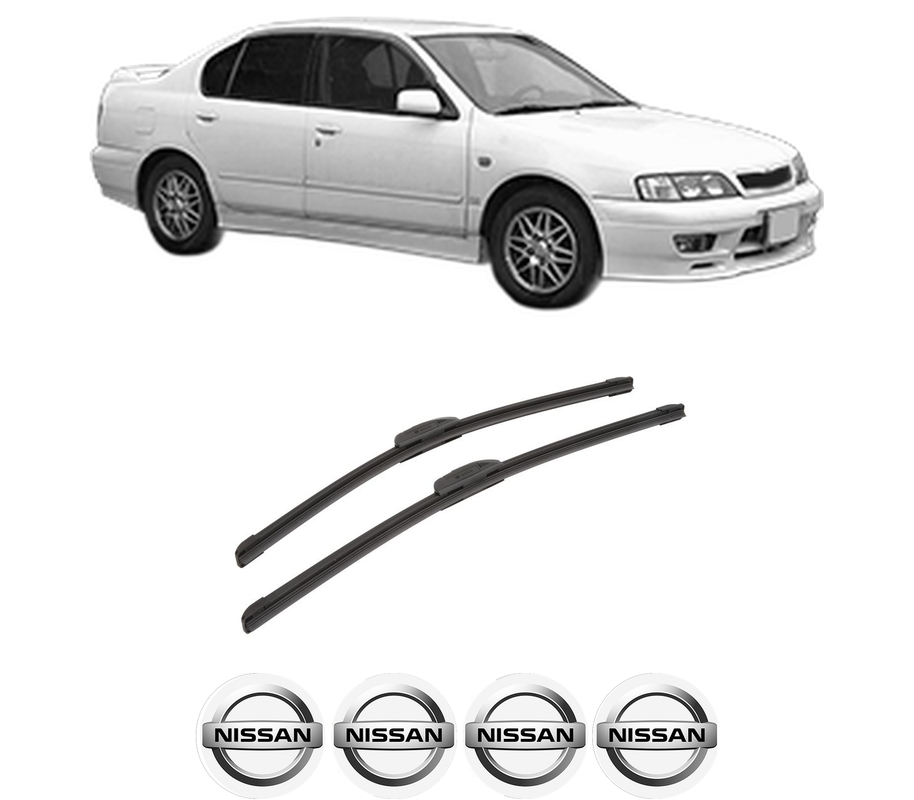 Set stergatoare auto NISSAN PRIMERA Hatchback (P11) din 1996-2002, pentru parbriz auto, 2 bucati, Bosch Aerotwin Retrofit, din cauciuc siliconat rezistent, 4 Stickere Auto NISSAN