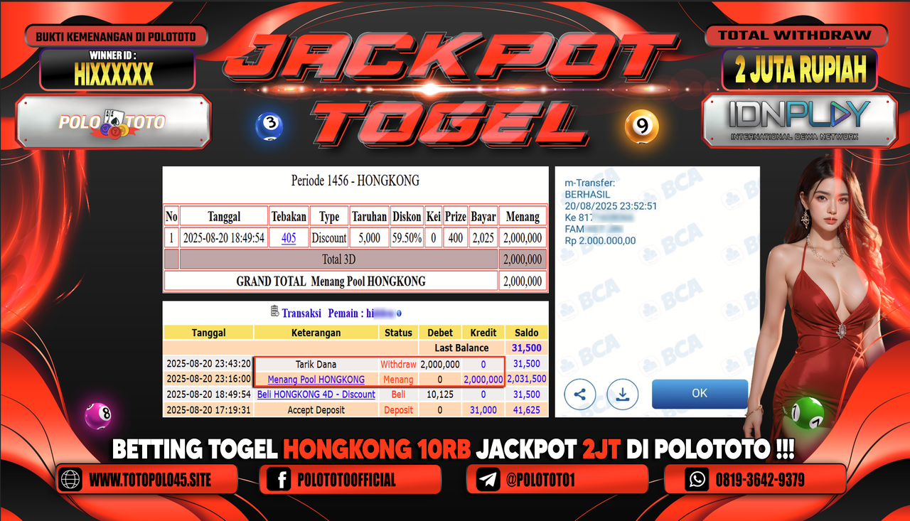 POLOTOTO JACKPOT TOGEL HONGKONG LOTTO Rp.2.000.000,-