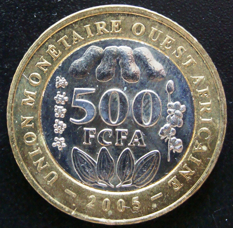 500 Francos CFA. Estados de África Occidental (2005) AOF-500-Francos-2005-rev