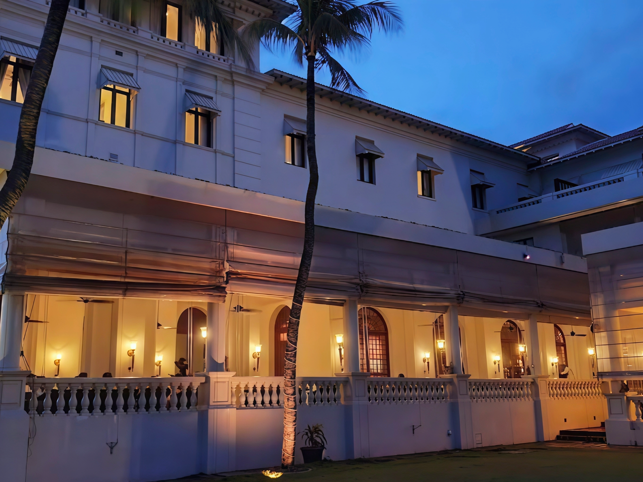 Galle Face Hotel beachfront view, colonial architecture, luxury rooms, ocean view