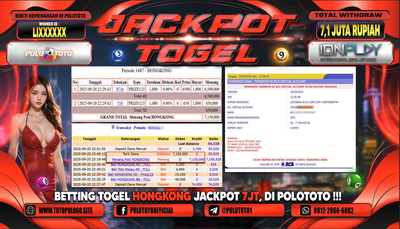 POLOTOTO JACKPOT TOGEL HONGKONG LOTTO Rp.7.100.000,-