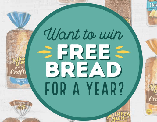 Nature’s Own Bread Giveaway: Win Free Bread for a Year!