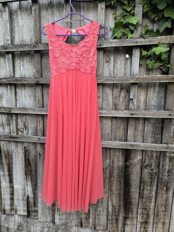 Coral Backless Dance Dress - Dance Size 2
